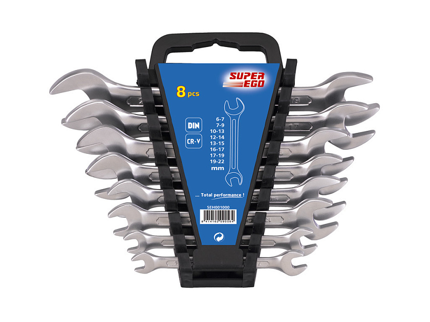 Набор двухсторонних гаечных ключей Super-Ego с открытым зевом