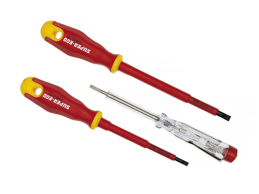 Набор диэлектрических отверток Super-Ego с тестером (2 шт.)