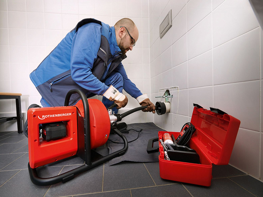 Прочистная машина барабанного типа Rothenberger RODRUM VarioClean (без АКБ и зарядного устройства)