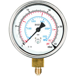 Манометр с точной шкалой Rems, 250 мбар