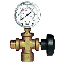 Соединительный элемент Rems с манометром и запорным вентилем, 60 бар